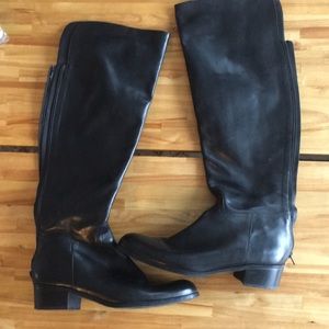 Italian black leather riding boots